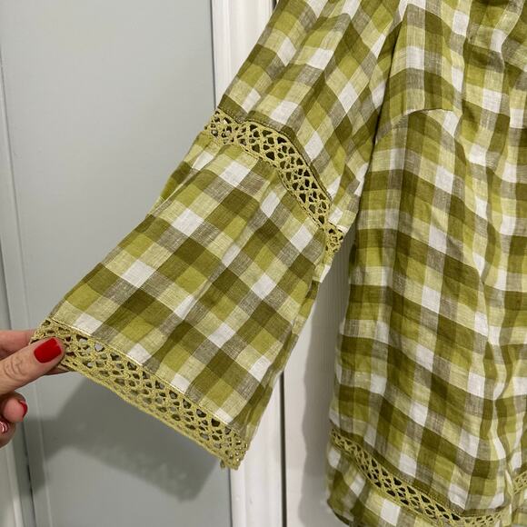 Chicos crochet Gingham Boho Blouse XL 3 - Picture 3 of 8